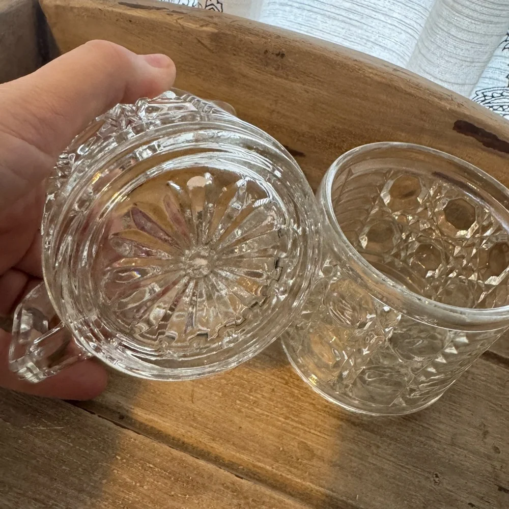 Vintage Federal Glass Windsor Button and Cane Set